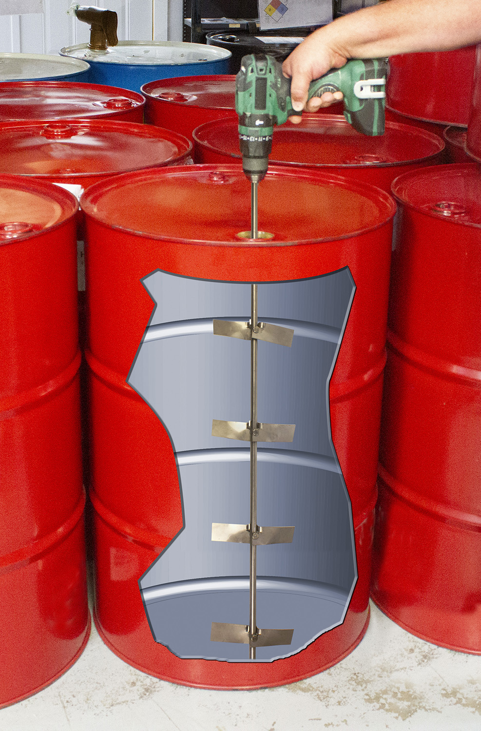 Paint Mixer - Mix easily paint in a 55 Gallon Drum - Paint agitator