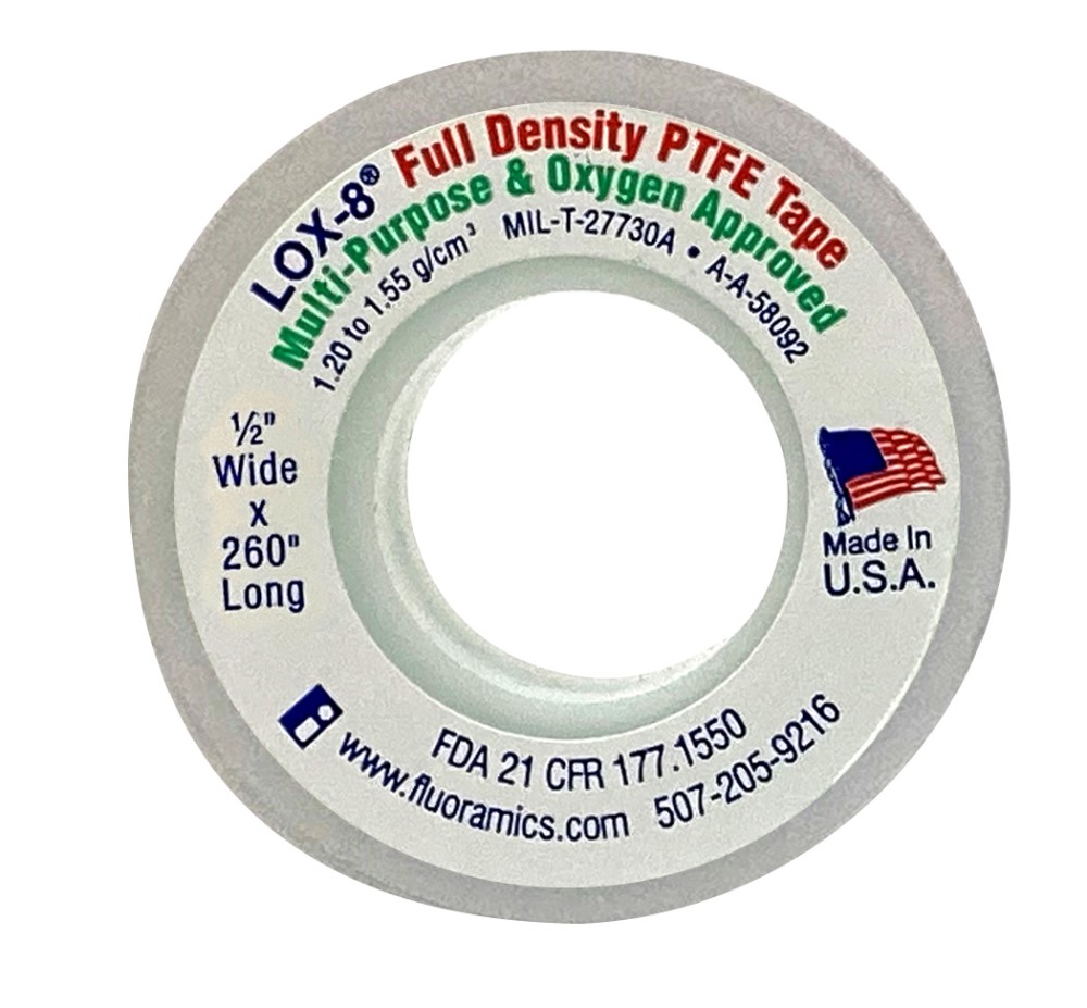LOX-8 Full Density PTFE Tape